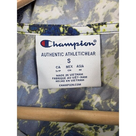 Champion Blue Liquid Marble Packable Light Hooded Anorak Men’s S ¼ Zip - Picture 5 of 16